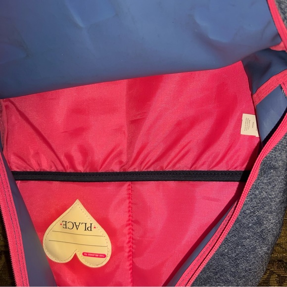 The Childrens Place Denim Patch Backpack Blue/Pink - Picture 7 of 9